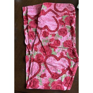 Lularoe Leggings TC Valentines Day Roses Hearts‎ Print Tall and Curvy, NWOT